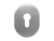 BOCCHETTA OVALE IN OTTONE CROMO SATINATO PER CILINDRI SAGOMATI 316L/SV- - mm.64x84h spessore mm.6 - 5 pezzi CIPIERRE