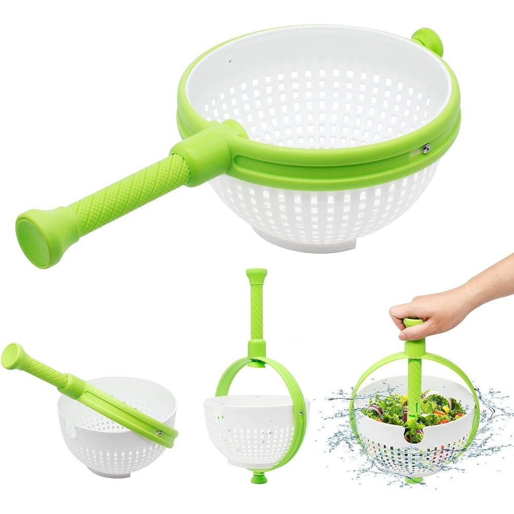 Trade Shop - Scolapasta 2in1 Centrifuga Per Lavare Insalata Lava Frutta E Verdura Cesto Scola -