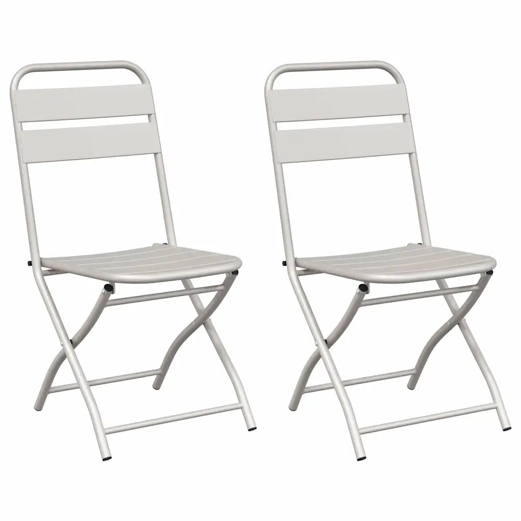 Sedia Pieghevole da Giardino 2 pz | Sedie da Esterno Beige 42 x 52 x 82cm
