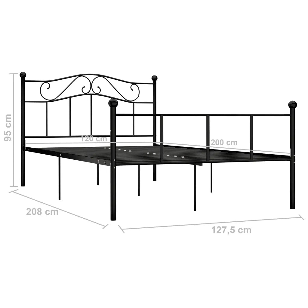 Giroletto-Struttura Letto Nero in Metallo 120x200 cm 666474