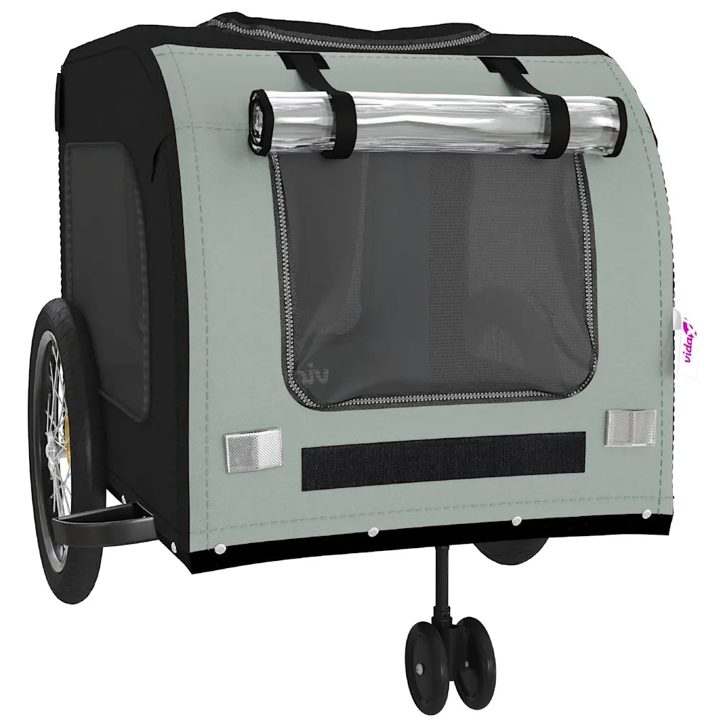 Rimorchio da Bici per Animali Nero e Grigio Oxford e Ferro CFW9244892