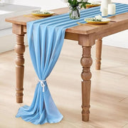Decorazione Chiffon per Tavolo 72x305cm in Blu Cielo - Decorazione per Tavolo da Utilizzare per Matrimoni, Feste di Nascita e Compleanni