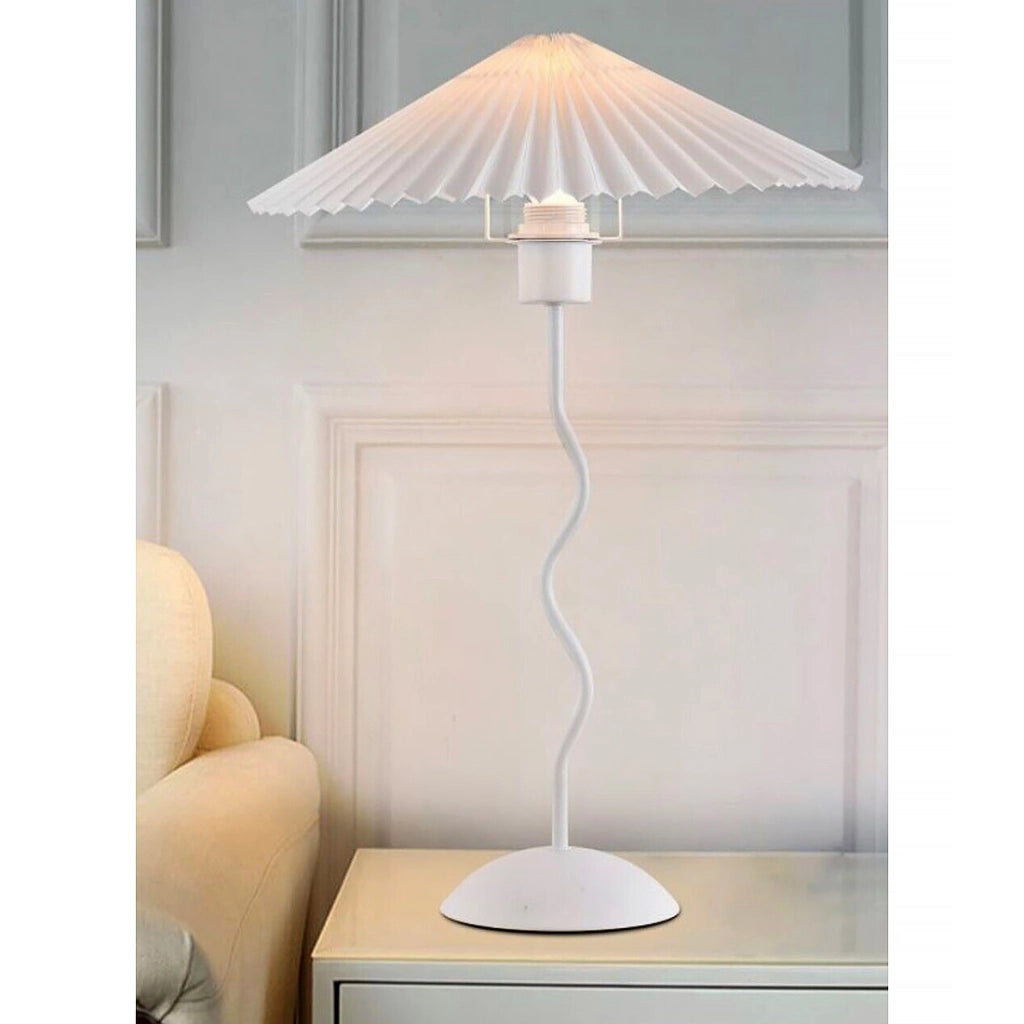 Lampada da tavolo comdino Paralume a Pieghe Attacco per Lampadine E27 tipo Retro