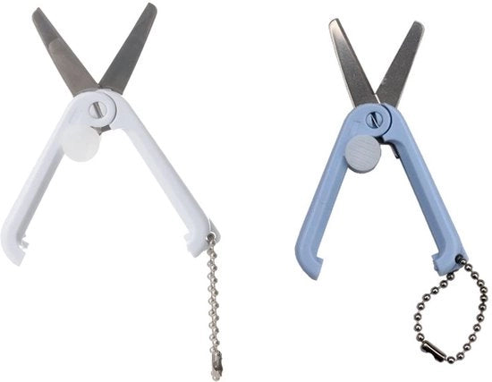 Set di forbici compattibili - 2 pezzi - pieghevoli - per bambini/adulti - per viaggio/ufficio - 6,5 cm lame affilate - forbici miniportatili