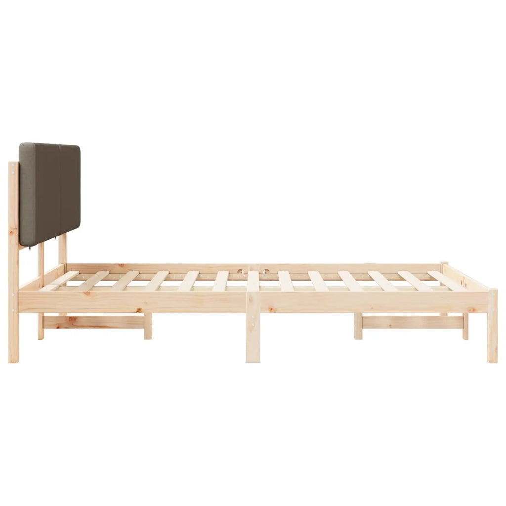 Letto con Testiera Rivestita Talpa 140 x 190 cm Pino massello 877917