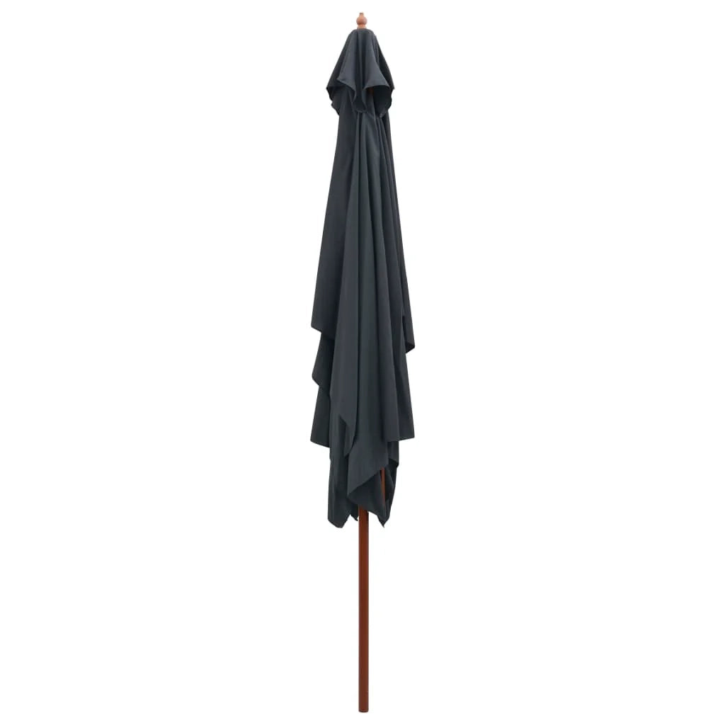 Ombrellone da esterno con palo in legno 200 x 300 cm antracite 02_0008244