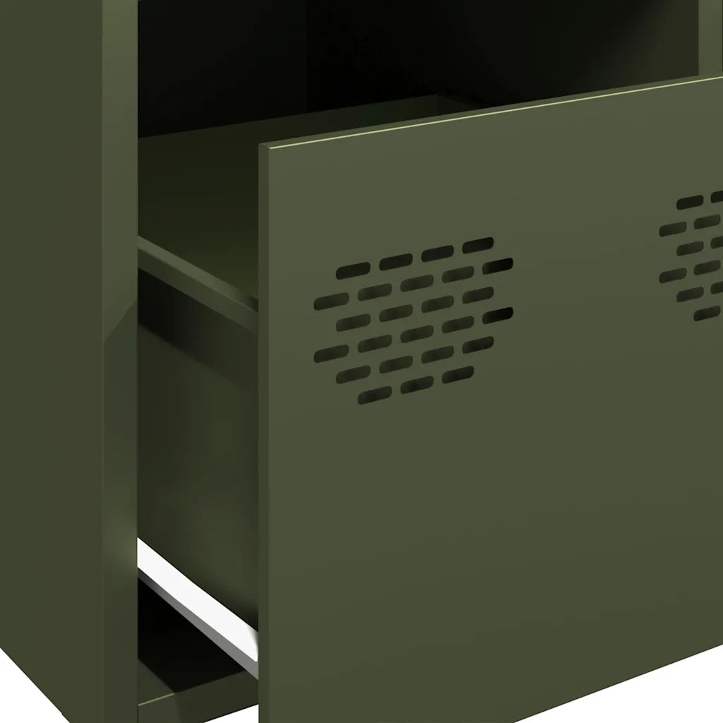vidaXL Credenza Verde Oliva 39x35x103,5 cm in Acciaio
