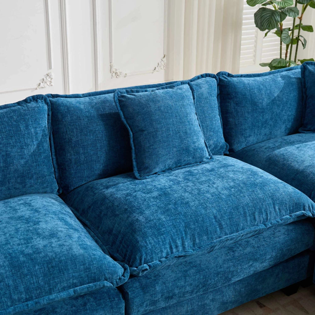 Cloud Sofa singolo - Zephmum- Moderno per soggiorno, imbottitura doppio strato, tessuto chenille traspirante, blu