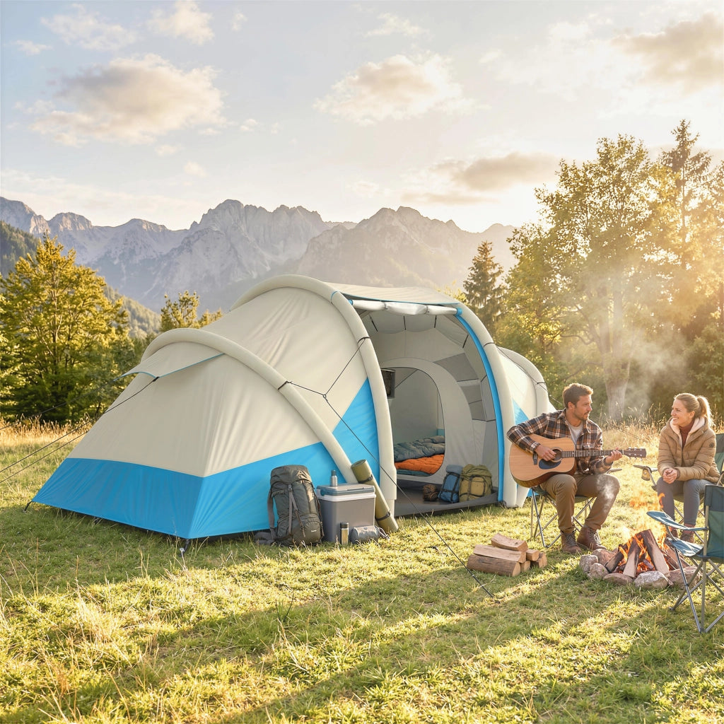 Tenda Gonfiabile 4 Persone 2 Camere ¨C Zephmum ¨C Blu