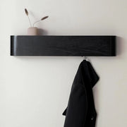 Pannello - stendardo con ganci - stendardo - cassettone di archiviazione - ganci nascosti - legno - Nero