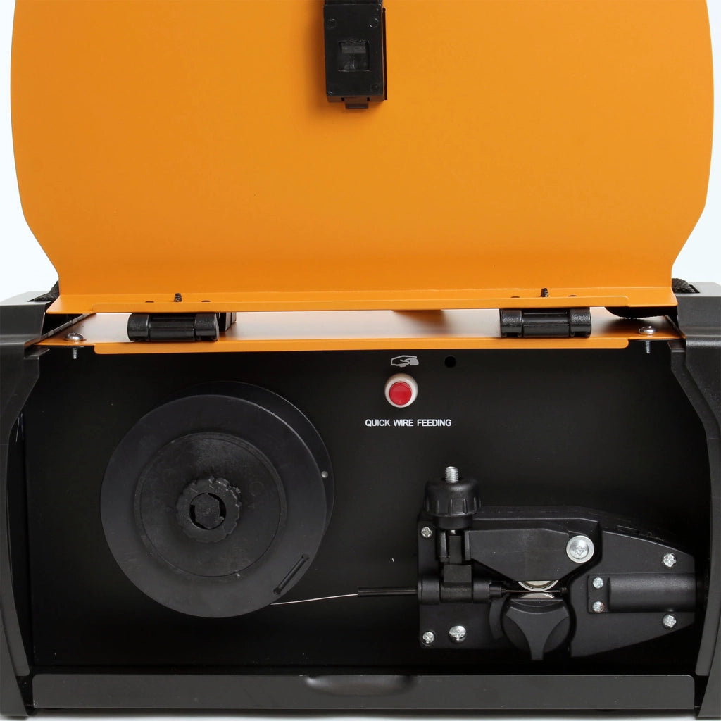 Saldatrice inverter MIG100 a filo animato senza gas con alimentatore, filo animato e IGBT