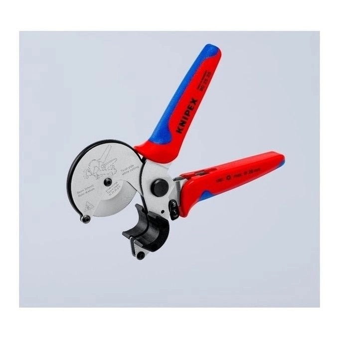 KNIPEX 90 25 25 Tagliatubi per Tubi Compositi e in Plastica Fino a Ø 26 mm con Impugnature Ergonomiche Multicomponente e Meccanismo di Bloccaggio Colore Acciaio