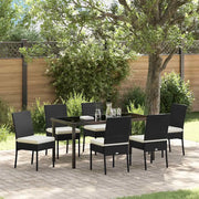 Set da Pranzo per Giardino 7 pcs Nero