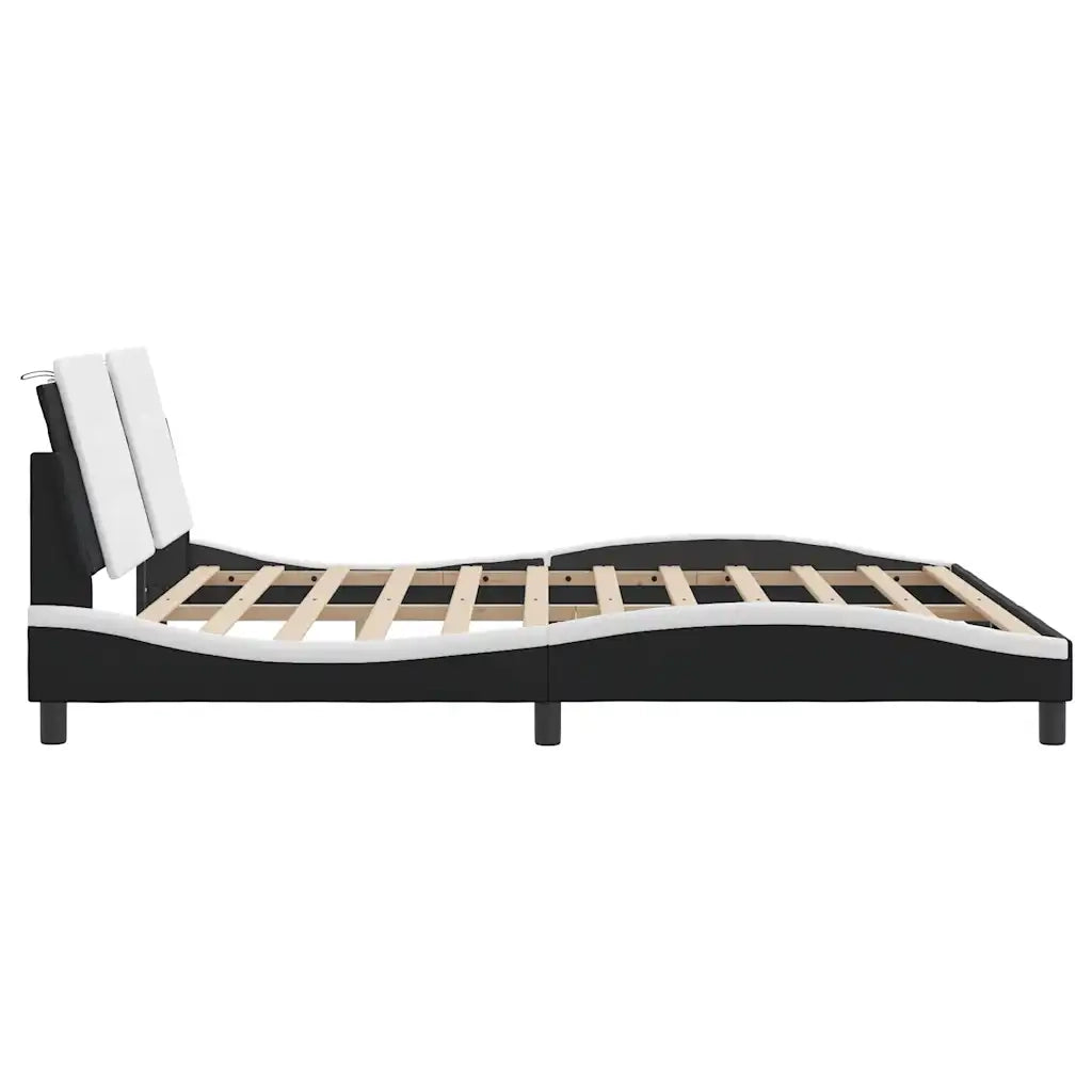 Giroletto senza Materasso Zadar Nero e Bianco 180x200 cm in Similpelle 3208203