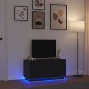 vidaXL Mobile Porta TV con Luci LED Rovere Nero 100x41x50 cm