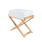 Mobiletto Valerie in legno di caucciu' e MDF bianco