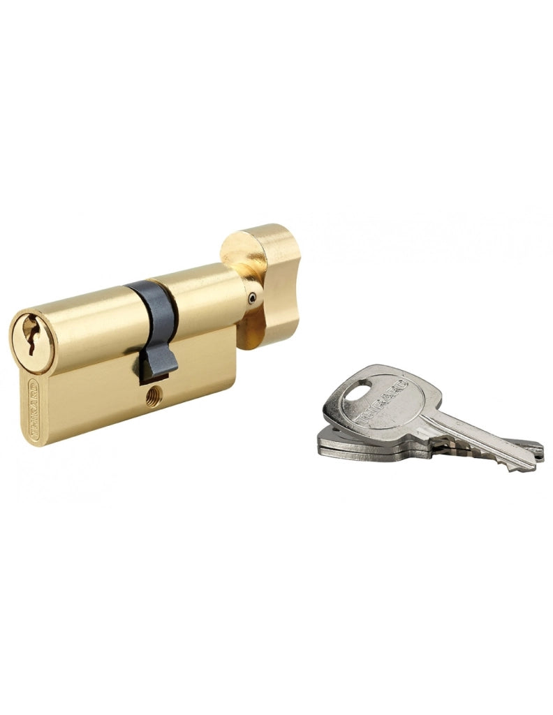 Cilindro STD con pomolo 30 x 40 mm, ottone, 3 chiavi – THIRARD