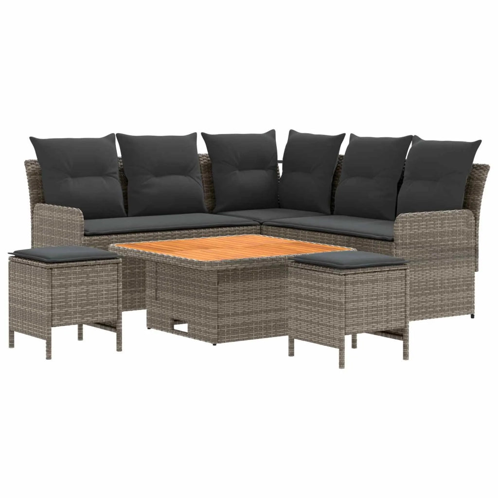 Set di Mobili 6 pz Grigio e Grigio Scuro Rattan in PE 3422183