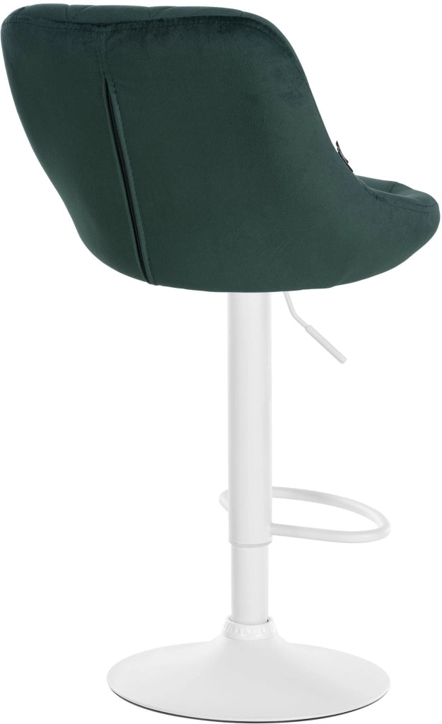 Sgabello da bar Lazio Velvet Verde scuro,bianco