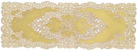 Tavolo decorativo in PVC con disegno floreale antiscivolo per placemats da tavolo per casa, cucina, sala da pranzo, matrimonio, decorazione (oro)