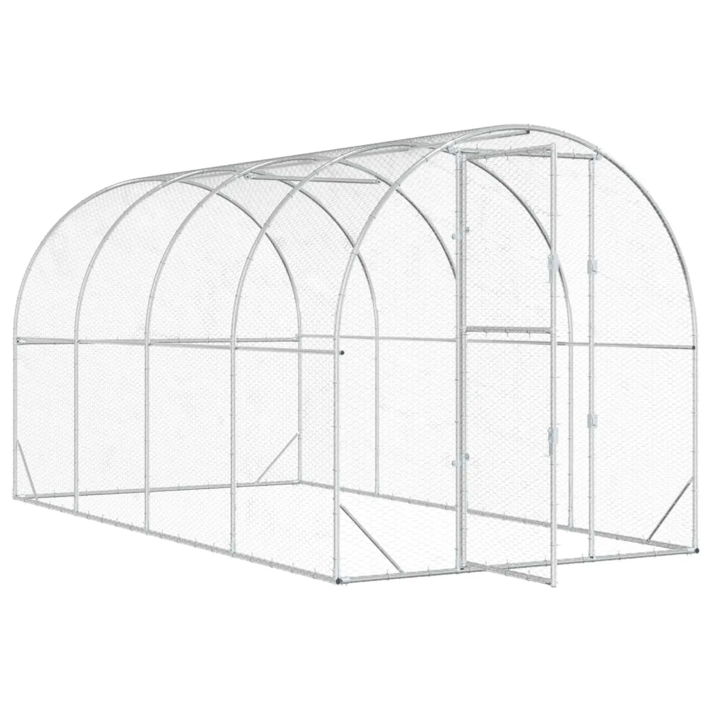 Pollaio Argento 400 x 200 x 200 cm Acciaio zincato 3434676