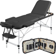 Tavola Massaggio Portatile con Regolazione di Altezza e Supporto Cervicale e Mano - 3 Zone, 185 x 60 cm