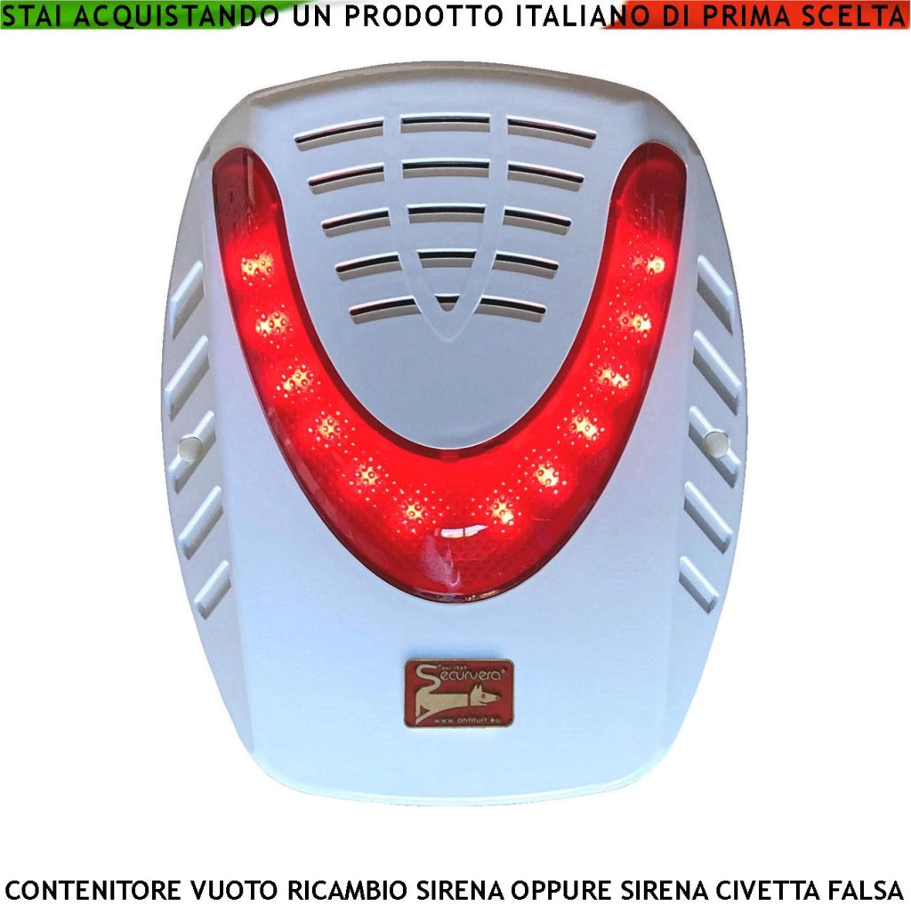 Scatola Fondo e Coperchio in ABS Vetro Rosso Trasparente Ricambio Sirena Aquila Oppure Come Civetta x Nascondere Sensori Microfoni Telecamere Altoparlanti con Messaggi Dissuasivi Montaggio da Esterno