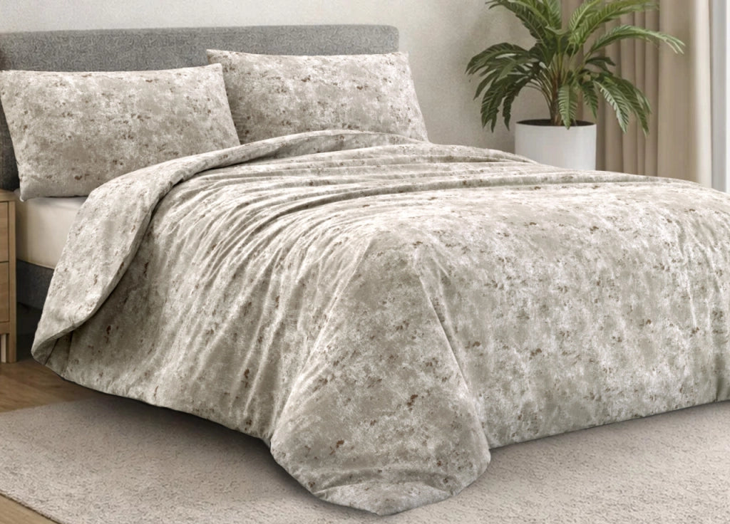 Copripiumino Sacco Piumone 100% Cotone Made In Italy Disegno Mitril - Piazza E Mezza - Bronzo