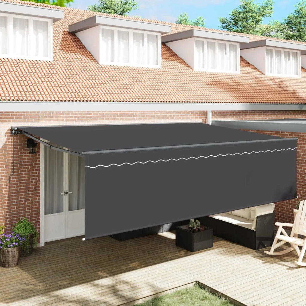 Tenda Retrattile Antracite 500 × 300 cm Poliestere e Alluminio 3331217