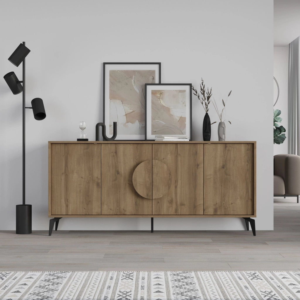 Credenza in legno "Gora Wide" - 180 x 36 x 82 cm - Marrone
