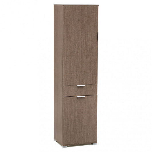 Armadio 2 Ante 1 Cassetto 45x38x174 h cm in Truciolare bilaminato Rovere grigio