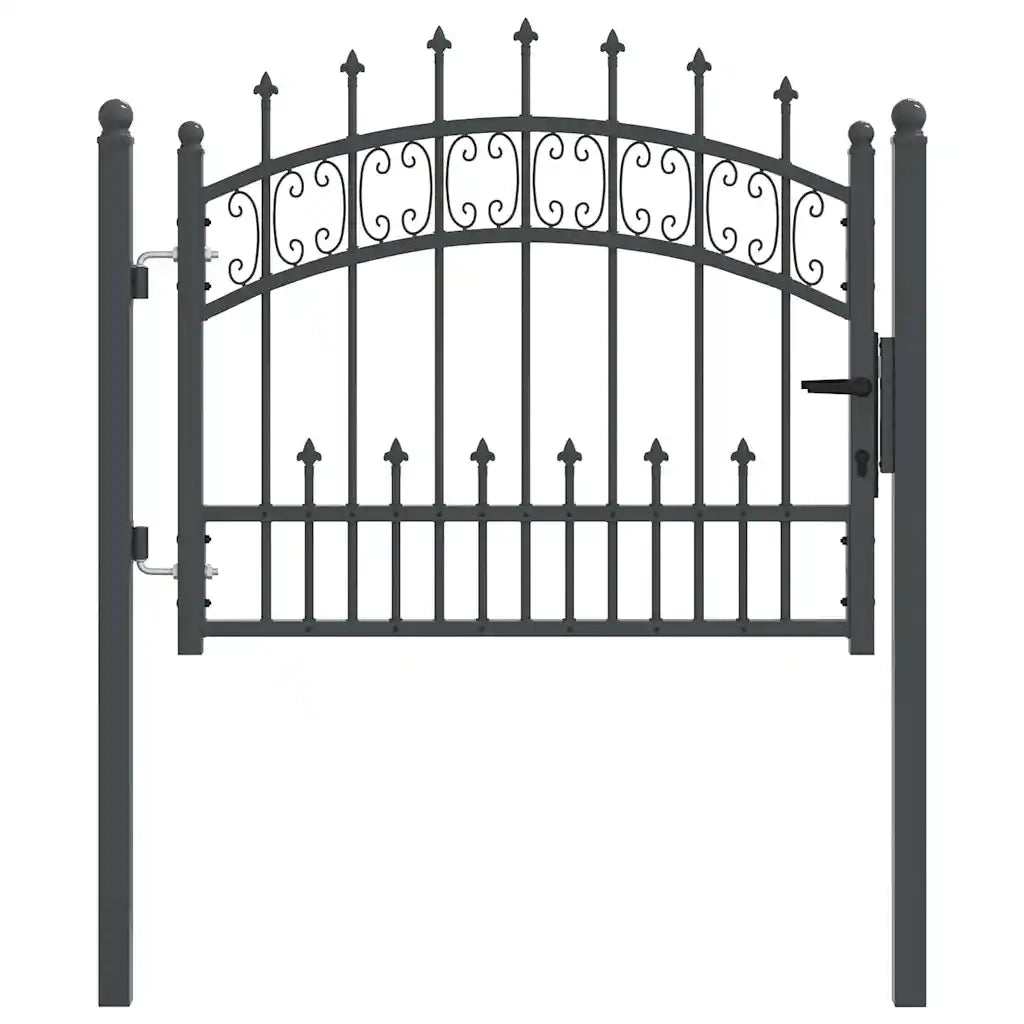 Cancello con Punta a Lancia KAMPEN 103 x 75 cm Acciaio Grigio