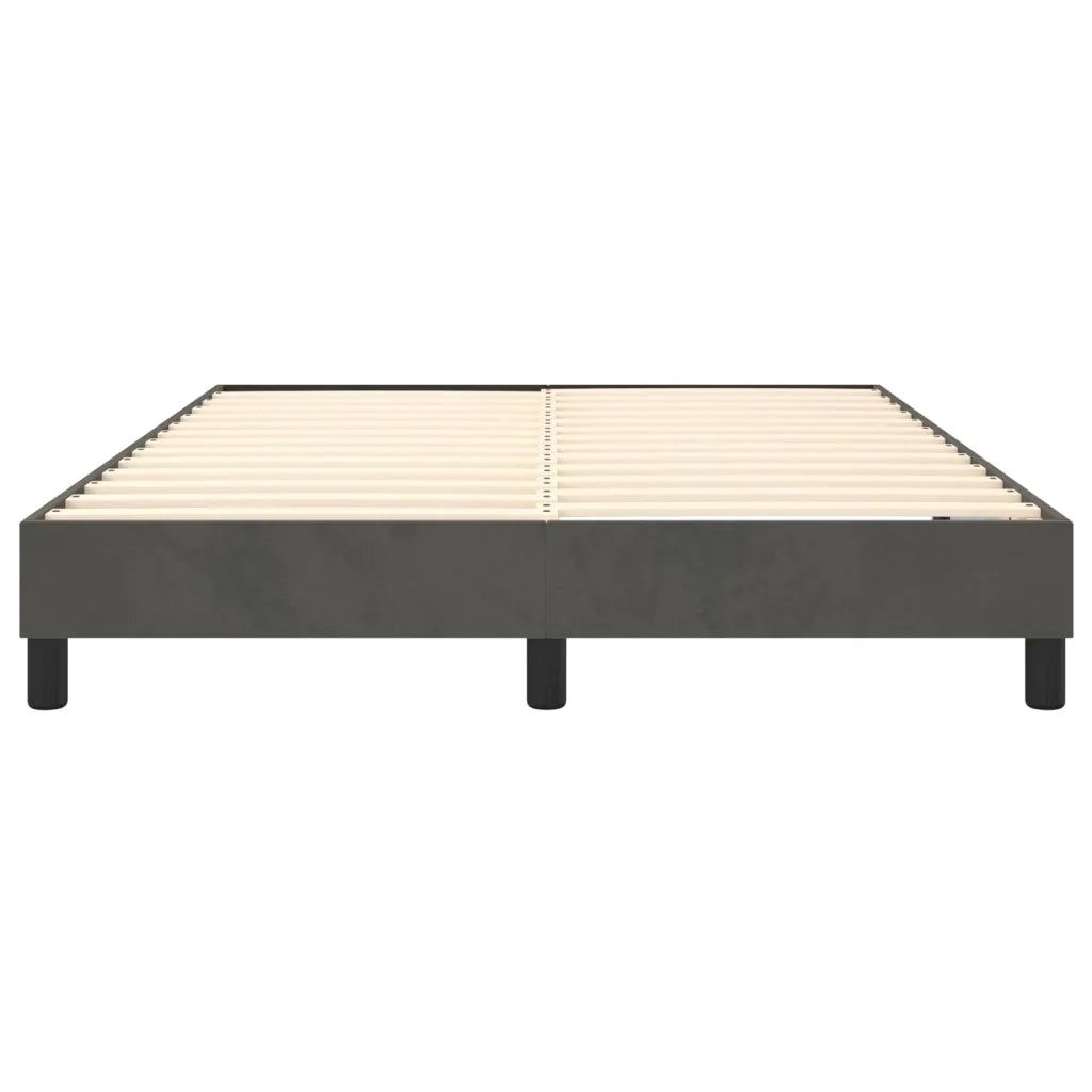 Struttura Letto a Rete a Molle-Giroletto Grigio Scuro 140x200 cm Velluto 339142