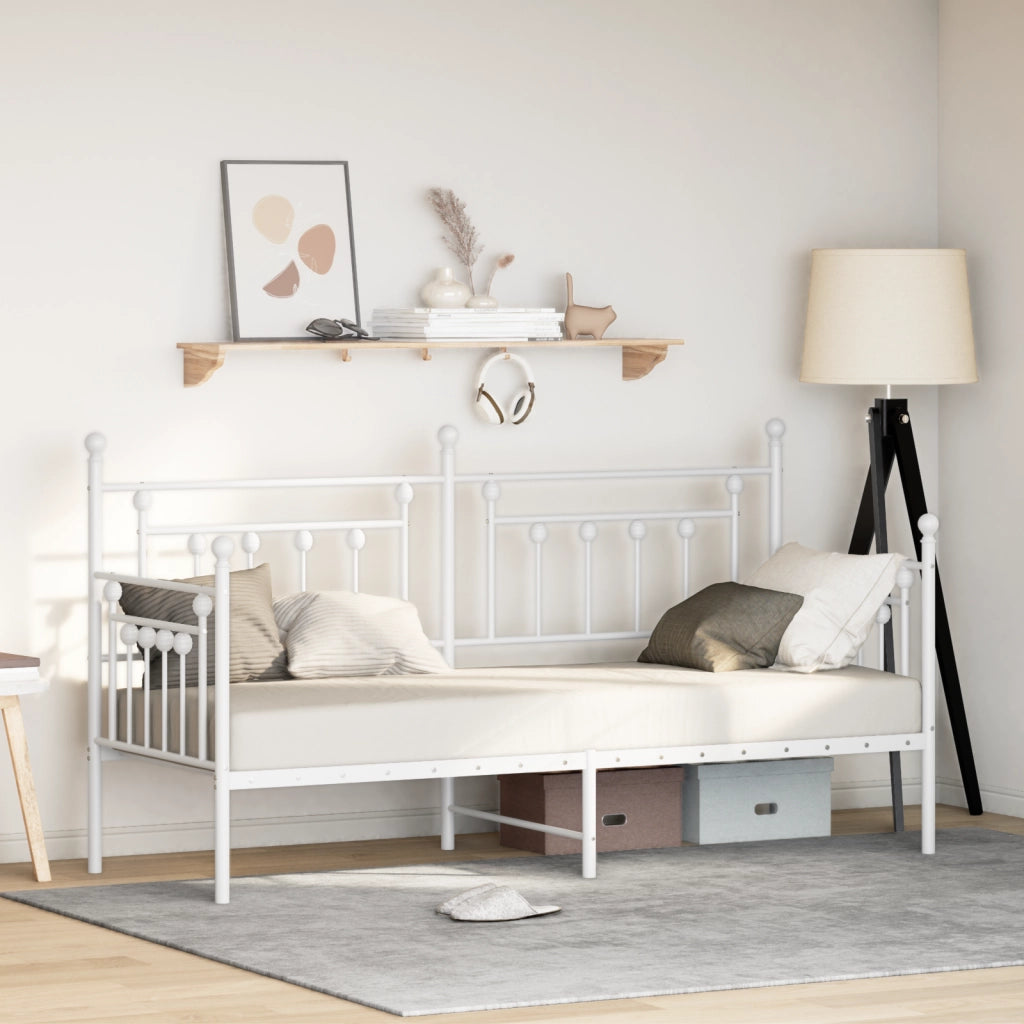 Struttura Letto Giorno Bianca 75x190 cm Acciaio