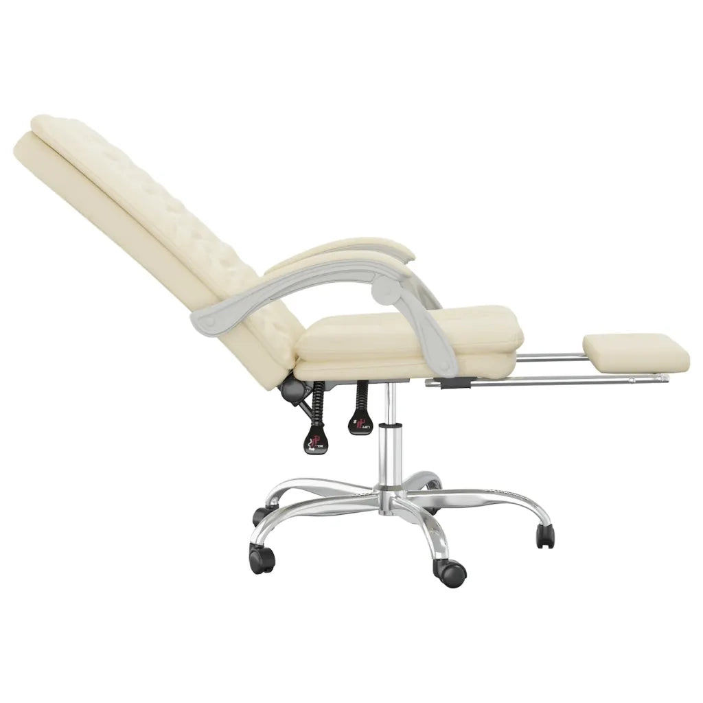 Poltrona da Ufficio Reclinabile Crema in Similpelle 349720