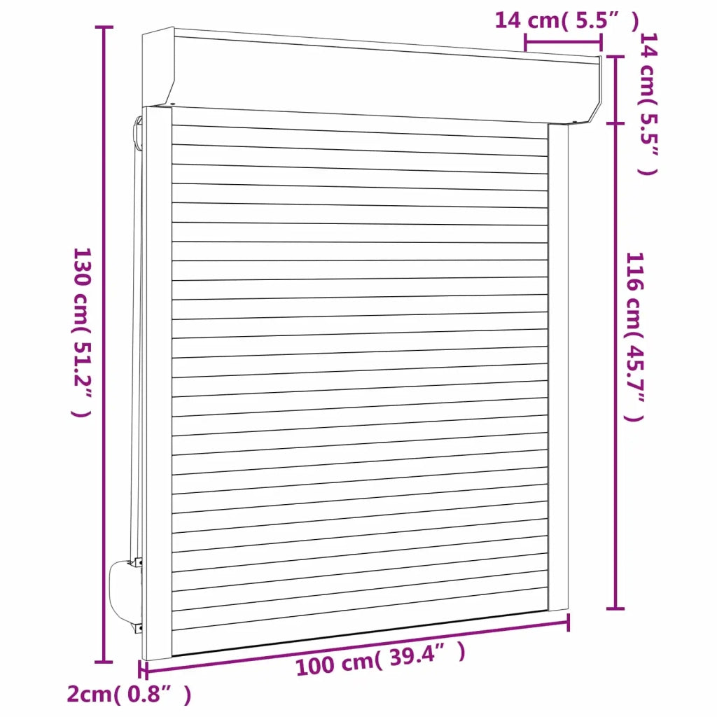 Persiana a rullo Bianco 100 x 130 cm Alluminio e poliuretano CFW2676045