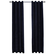 Tende Oscuranti | Tende Blackout con Anelli 2 pz Nere in Velluto 140x225 cm