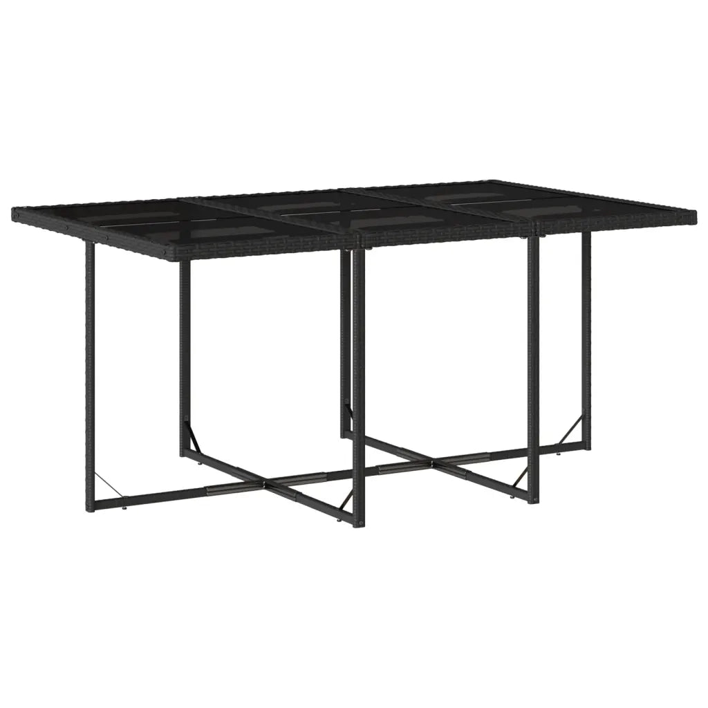Set da Pranzo da Giardino 11 pz con Cuscini in Polyrattan Nero 3277974