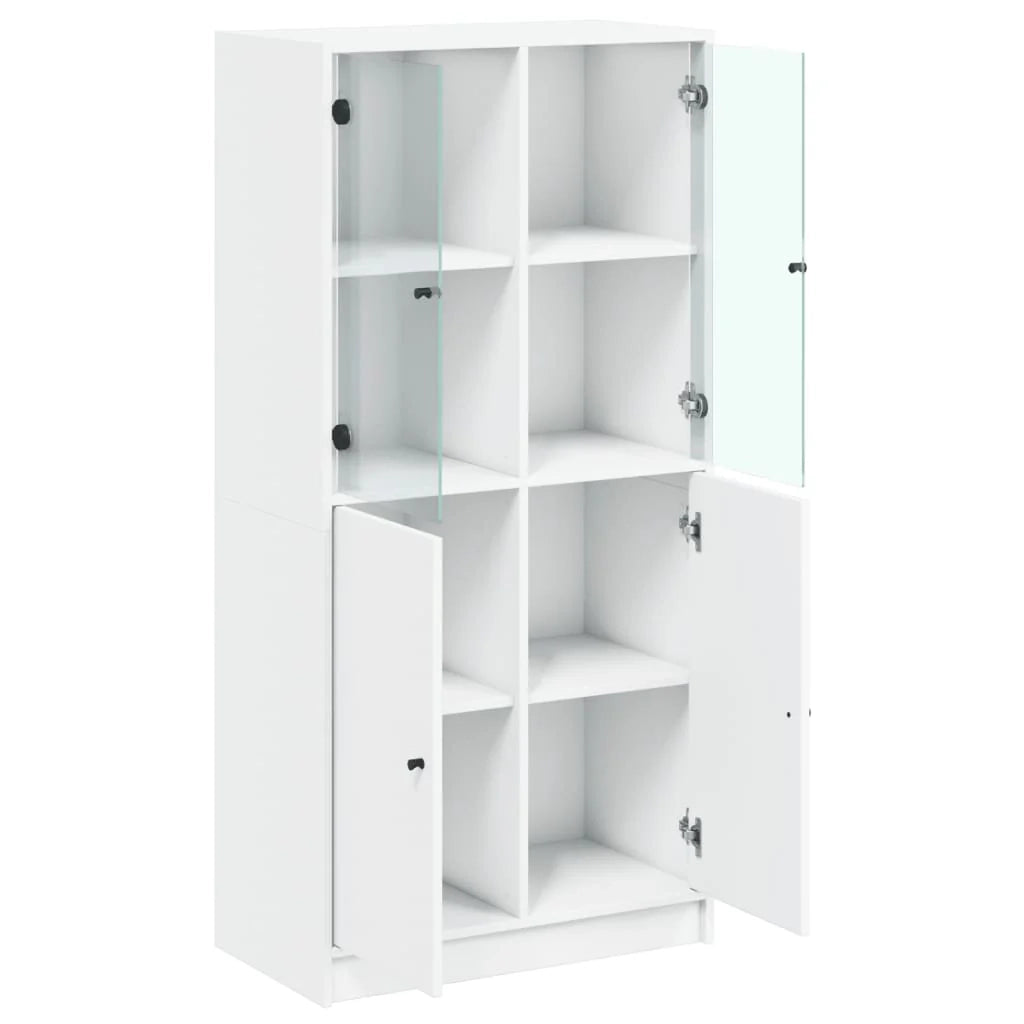 Buffet credenza cassettiera mobiletto mobile contenitore organizer cucina soggiorno salotto alto con ante 68 x 37 x 142 cm legno ingegnerizzato bianco 02_0032227