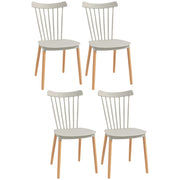 Set 4 Sedie Stile Scandinavo ¨C Zephmum ¨C Polipropilene Legno H¨ºtre Grigio 48x52.5x83 cm