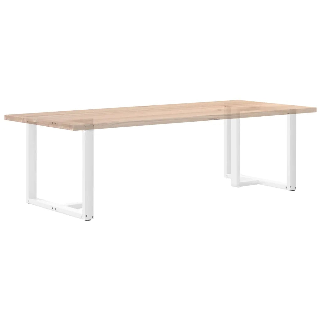 Gambe per tavolo da pranzo a forma di T 2 pz bianche 100x35x(72-73) cm in acciaio 4013069