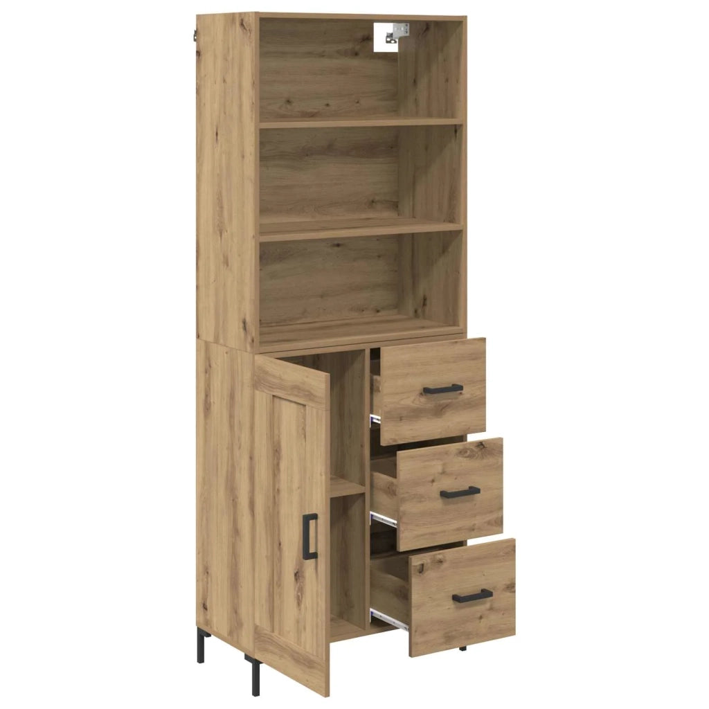Credenza con Cassetto-Buffet-Armadio da cucina Rovere artigianale 69,5 x 34 x 180 cm 899711
