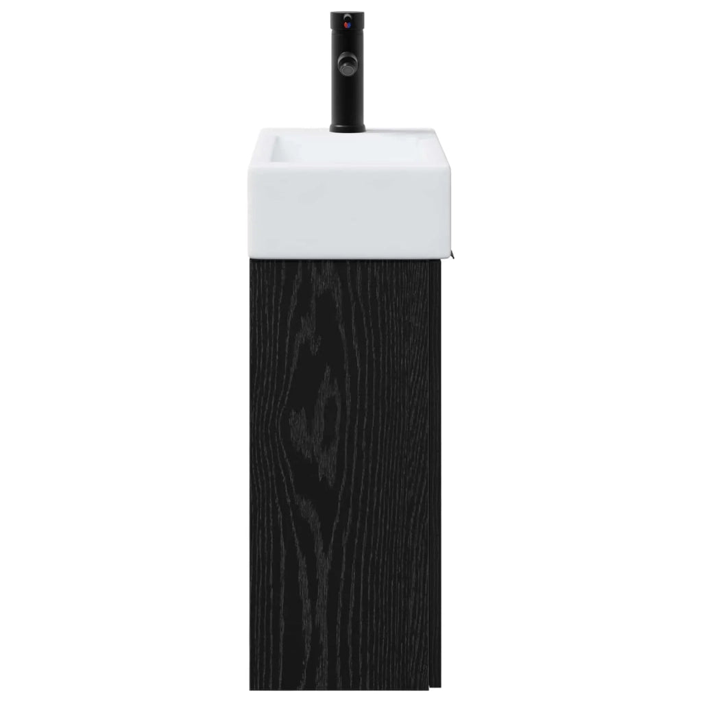 Mobile bagno con rubinetto Rovere Nero 45,5 x 22,5 x 84 cm 889434