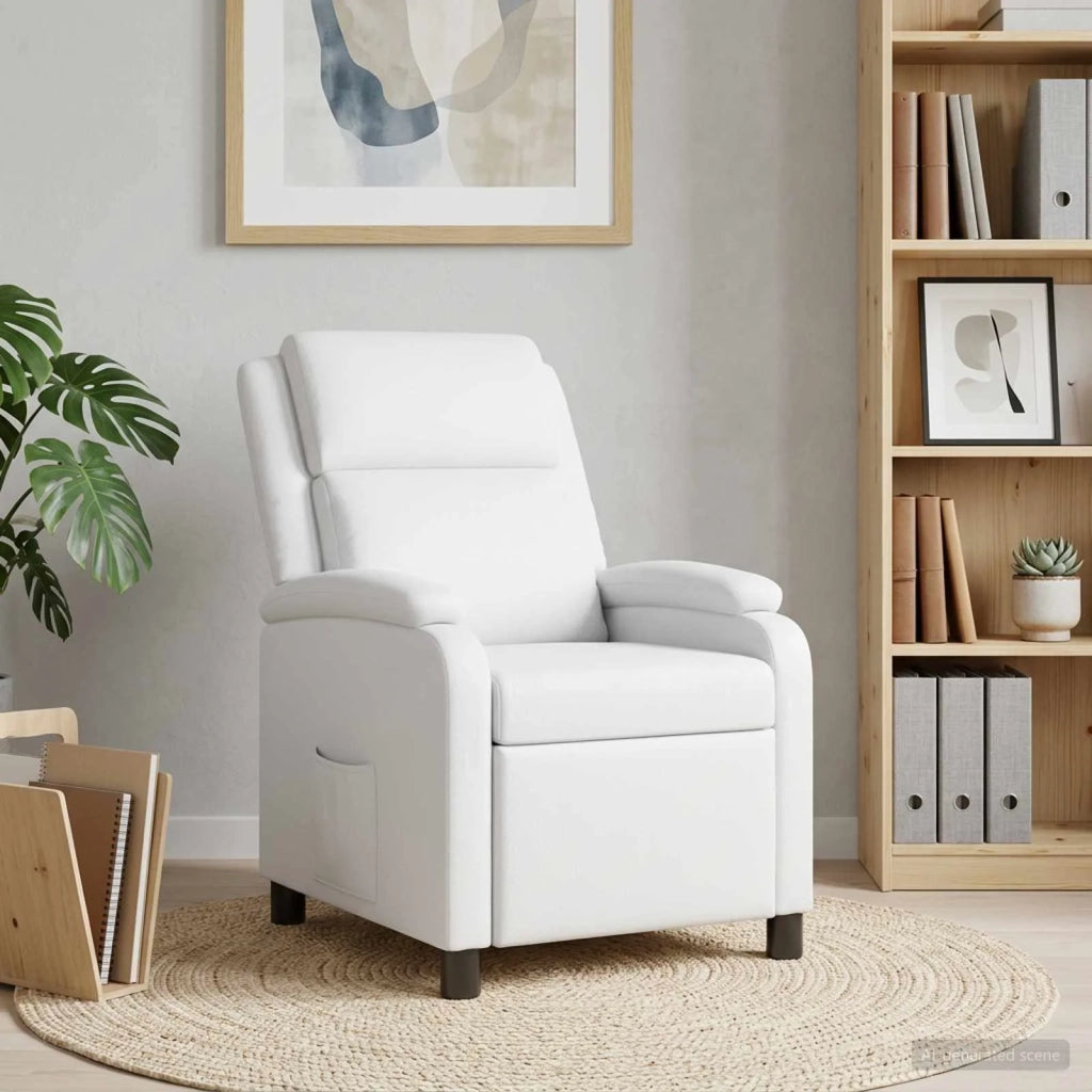 Divano Sedia-Poltrona reclinabile Bianco Similpelle 600880