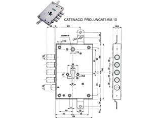 SERRATURA TRIPLICE APPL. SCROCCO CIL.EUR. 85571/28 CATENACCCIO + 10- - mm.63 SX (85571S28AN) - 1 pezzi MOTTURA