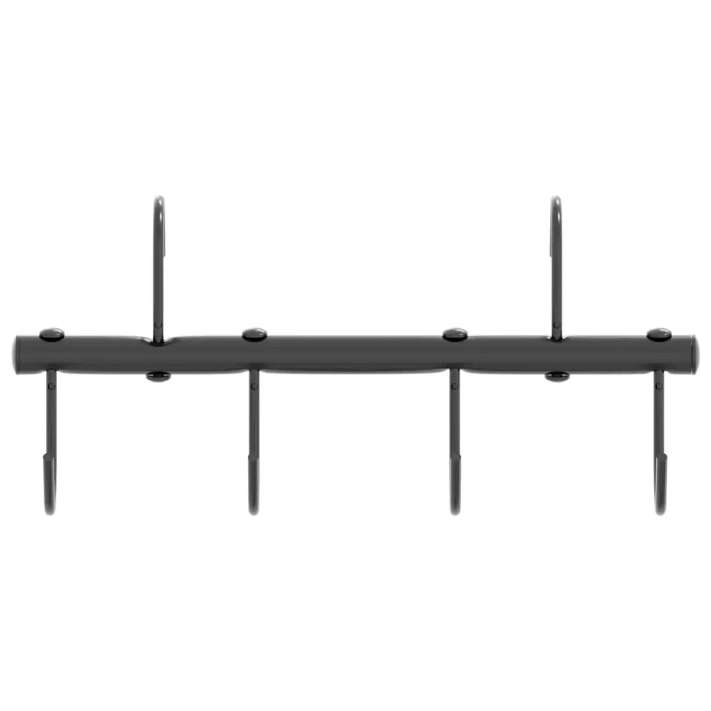Supporto Briglie con 6 Ganci Girevoli Nero in Acciaio 172465