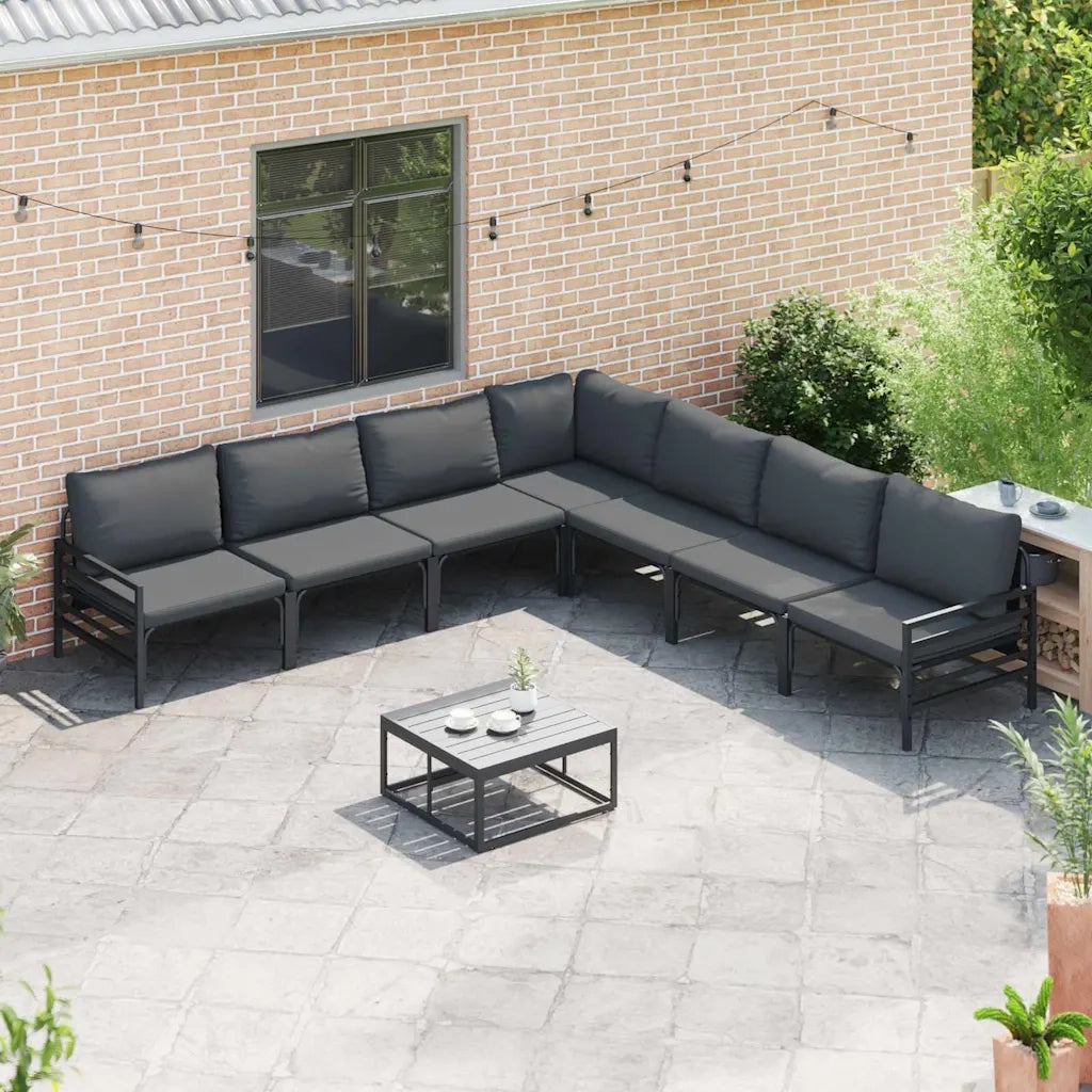 vidaXL Set Divano da Giardino 7 pcs Antracite Acciaio