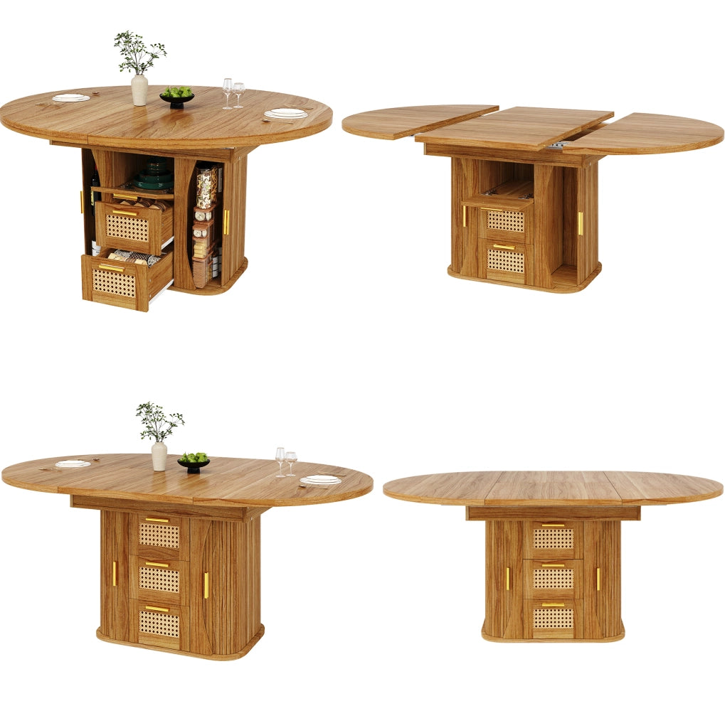 Tavolo da pranzo allungabile 118-158 cm con cassetti