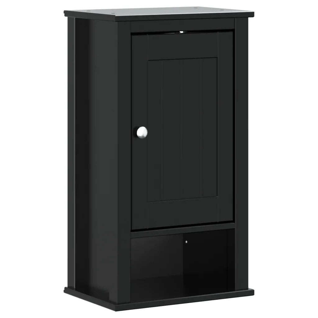 Set Mobili da Bagno 3 pz BERG Nero in Legno Massello di Pino 3206501
