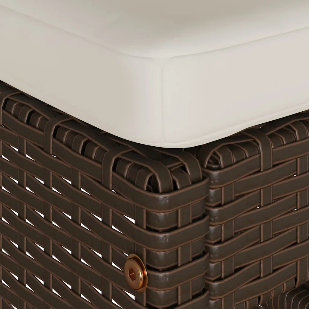 vidaXL Sgabelli Bar da Giardino con Cuscini 4 pz Marroni in Polyrattan